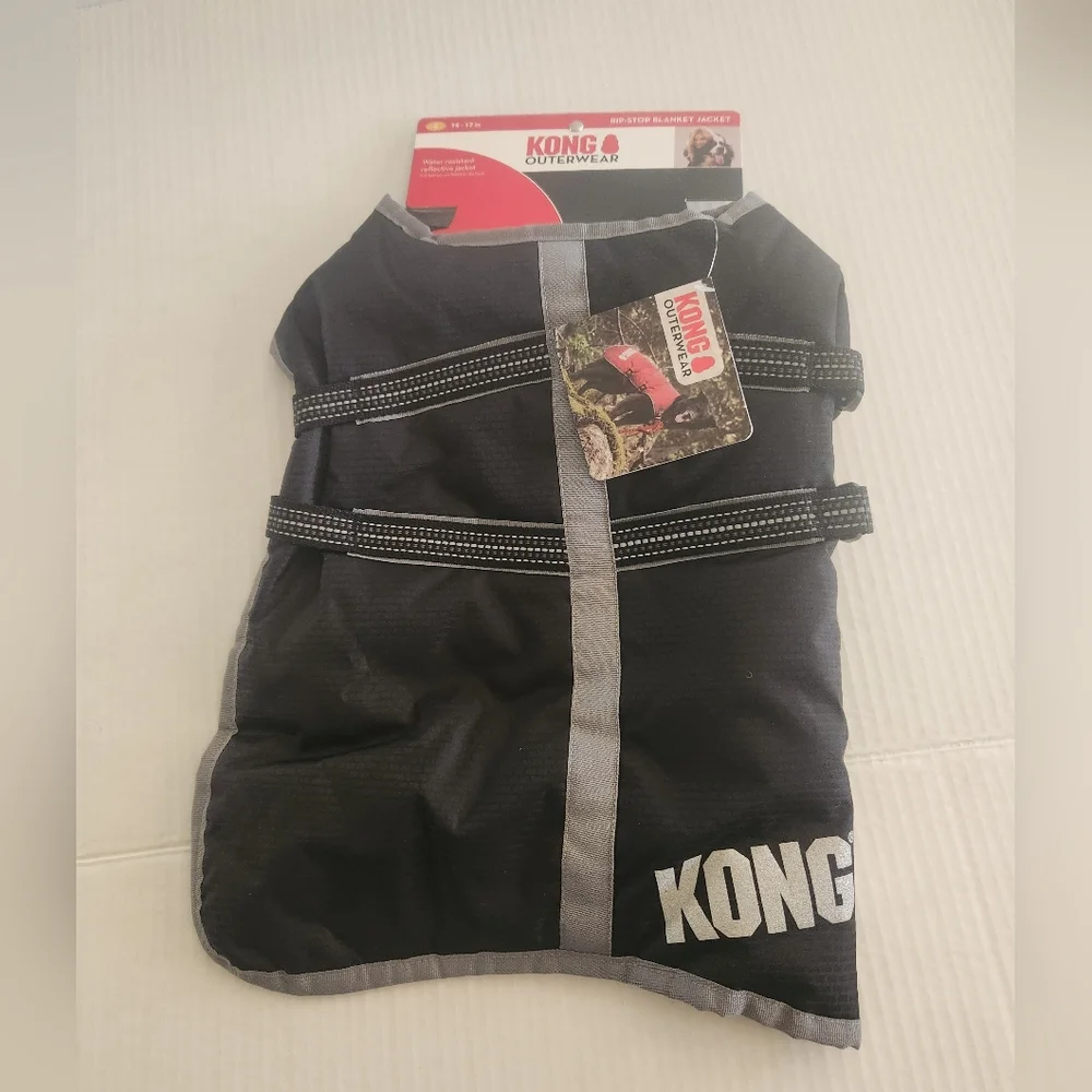 Kong Dog Blanket Jacket Rip-Stop Small 14-17 in New Black